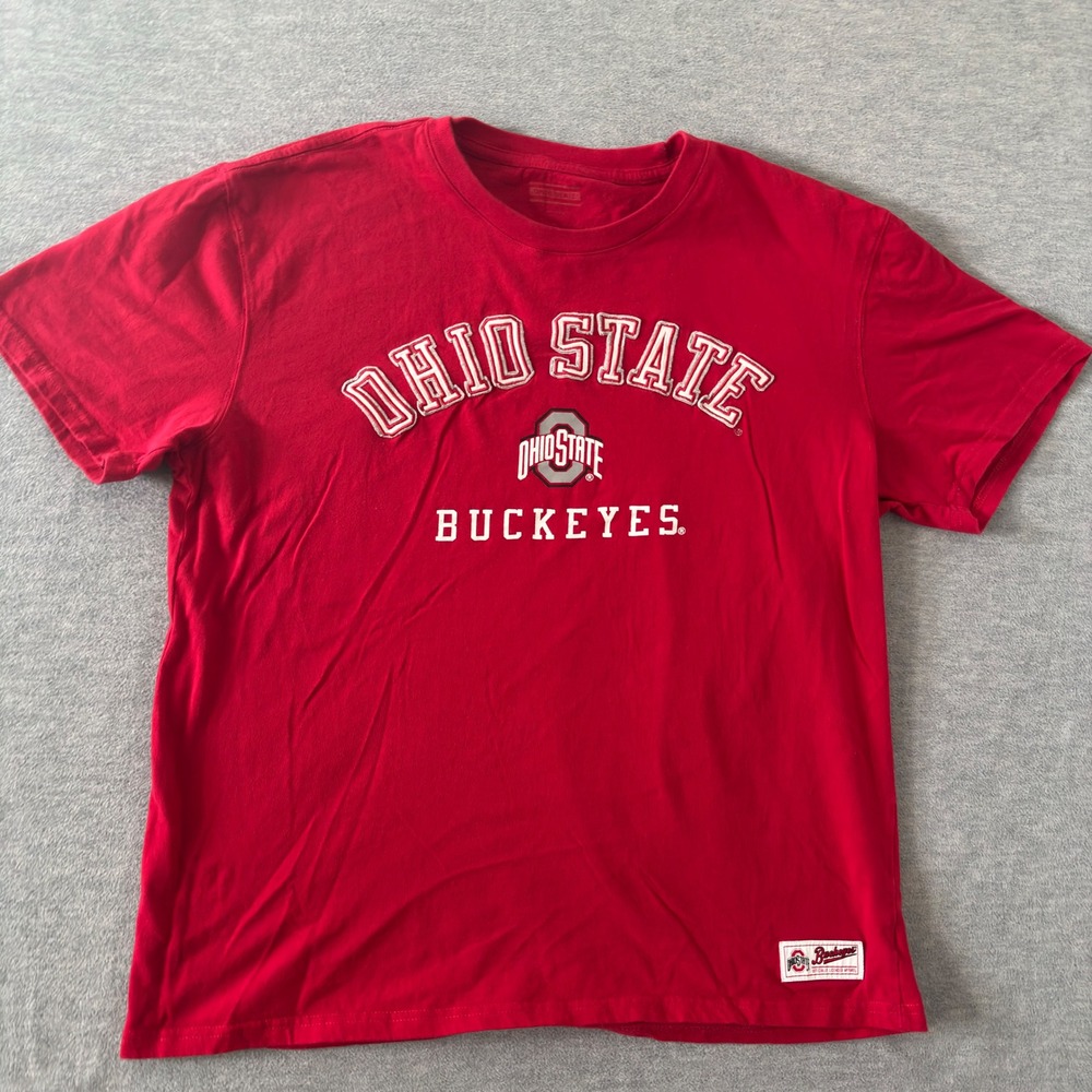 Ohio State Buckeyes Mens Red Short Sleeve Graphic T-Shirt NCAA Large Cotton Tee